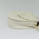 SAINT LAURENT Shoulder Bag Leather White Gold Auth ep10622-5