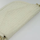 SAINT LAURENT Shoulder Bag Leather White Gold Auth ep10622-6