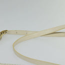 SAINT LAURENT Shoulder Bag Leather White Gold Auth ep10622-8