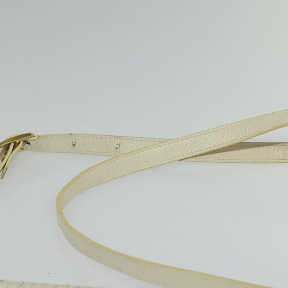 SAINT LAURENT Shoulder Bag Leather White Gold Auth ep10622