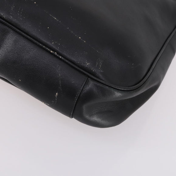 GUCCI Bamboo Hand Bag Leather 2way Black Gold 001 1998 1577 Auth ep10628