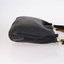 GUCCI Bamboo Hand Bag Leather 2way Black Gold 001 1998 1577 Auth ep10628-3