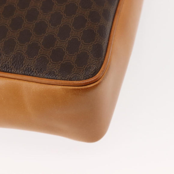 CELINE Macadam Canvas Business Bag PVC Brown Gold Auth ep10631