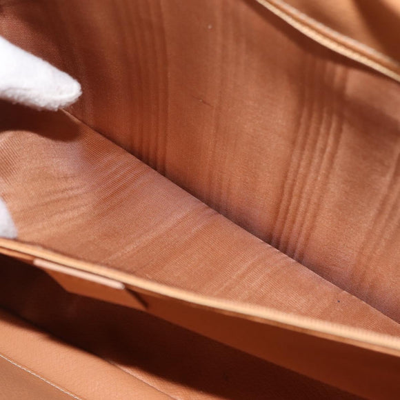 CELINE Macadam Canvas Business Bag PVC Brown Gold Auth ep10631