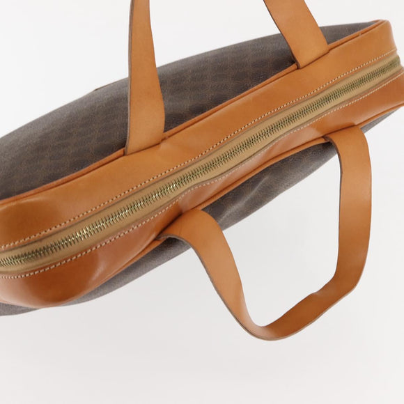 CELINE Macadam Canvas Business Bag PVC Brown Gold Auth ep10631