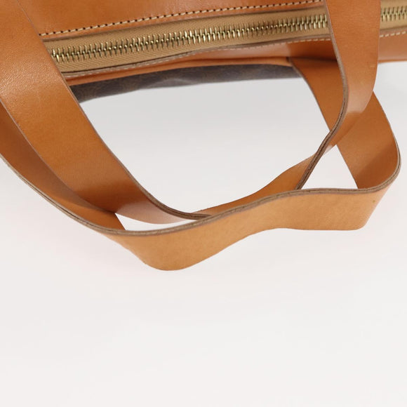 CELINE Macadam Canvas Business Bag PVC Brown Gold Auth ep10631