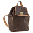 CELINE Macadam Canvas Backpack PVC Leather Brown Gold Auth ep10632-1