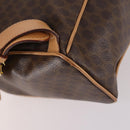 CELINE Macadam Canvas Backpack PVC Leather Brown Gold Auth ep10632-14