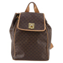 CELINE Macadam Canvas Backpack PVC Leather Brown Gold Auth ep10632-2