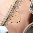 CELINE Macadam Canvas Backpack PVC Leather Brown Gold Auth ep10632-23