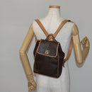 CELINE Macadam Canvas Backpack PVC Leather Brown Gold Auth ep10632-24