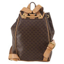 CELINE Macadam Canvas Backpack PVC Leather Brown Gold Auth ep10632-3