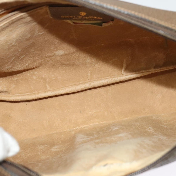 GUCCI GG Supreme Web Sherry Line Shoulder Bag PVC Beige Gold Auth ep10647