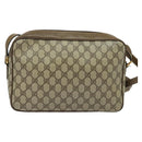 GUCCI GG Supreme Web Sherry Line Shoulder Bag PVC Beige Gold Auth ep10647-3