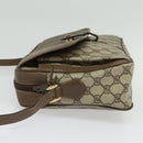 GUCCI GG Supreme Web Sherry Line Shoulder Bag PVC Beige Gold Auth ep10647-4