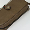 GUCCI GG Supreme Web Sherry Line Shoulder Bag PVC Beige Gold Auth ep10647-6