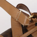 CELINE Macadam Canvas Backpack PVC Leather Brown Gold Auth ep10649-16