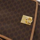 CELINE Macadam Canvas Backpack PVC Leather Brown Gold Auth ep10649-17