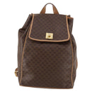 CELINE Macadam Canvas Backpack PVC Leather Brown Gold Auth ep10649-2