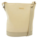 Burberrys Shoulder Bag Leather Beige Gold Auth ep10651-1