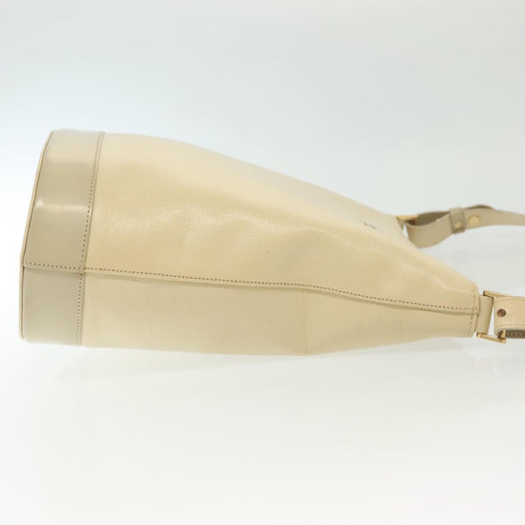 Burberrys Shoulder Bag Leather Beige Gold Auth ep10651