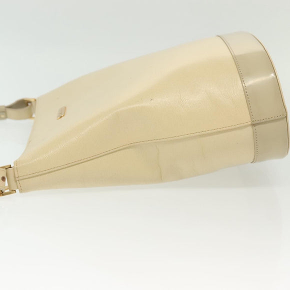 Burberrys Shoulder Bag Leather Beige Gold Auth ep10651