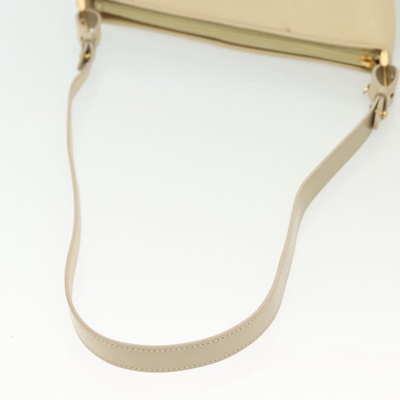 Burberrys Shoulder Bag Leather Beige Gold Auth ep10651