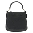GUCCI Bamboo GG Canvas Hand Bag 2way Black Silver 001 4095 Auth ep10663-2
