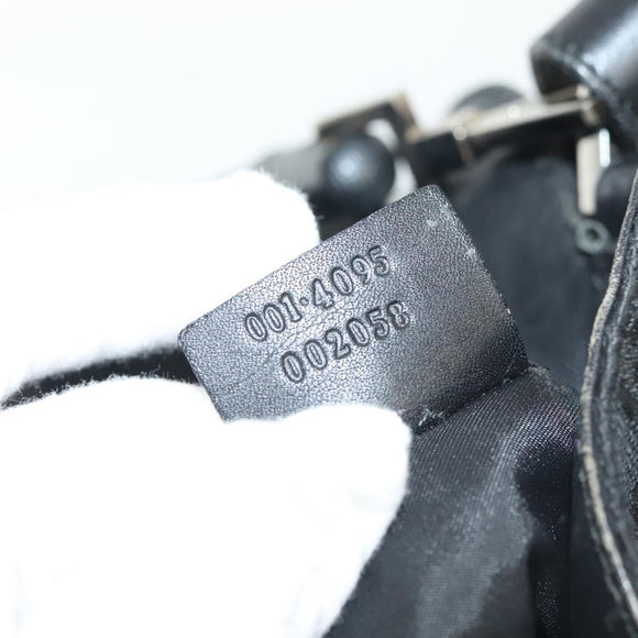 GUCCI Bamboo GG Canvas Hand Bag 2way Black Silver 001 4095 Auth ep10663