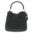 GUCCI Bamboo GG Canvas Hand Bag 2way Black Silver 001 4095 Auth ep10663-3