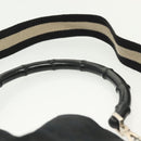 GUCCI Bamboo GG Canvas Hand Bag 2way Black Silver 001 4095 Auth ep10663-8
