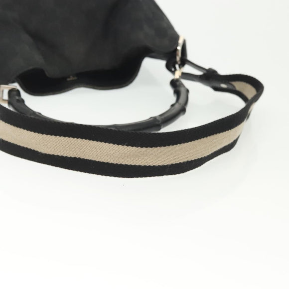 GUCCI Bamboo GG Canvas Hand Bag 2way Black Silver 001 4095 Auth ep10663