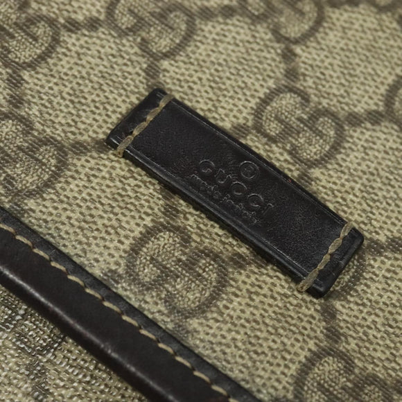 GUCCI GG Supreme Shoulder Bag PVC Beige Silver 223666 Auth ep10673