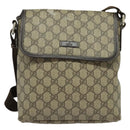 GUCCI GG Supreme Shoulder Bag PVC Beige Silver 223666 Auth ep10673-2