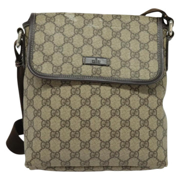 GUCCI GG Supreme Shoulder Bag PVC Beige Silver 223666 Auth ep10673 - 0