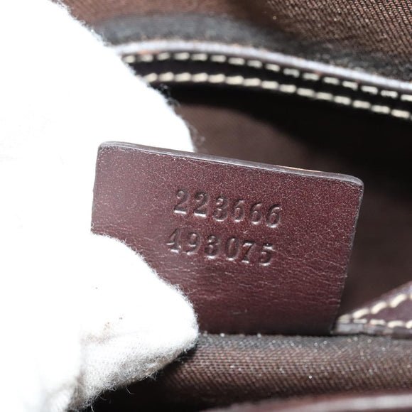 GUCCI GG Supreme Shoulder Bag PVC Beige Silver 223666 Auth ep10673