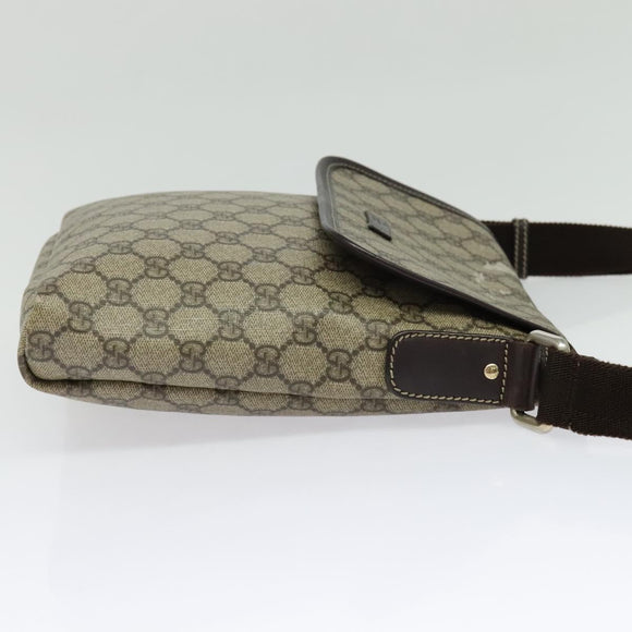 GUCCI GG Supreme Shoulder Bag PVC Beige Silver 223666 Auth ep10673