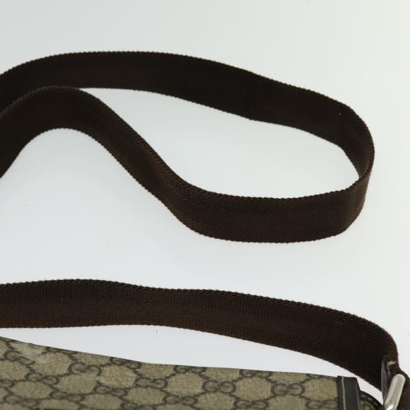 GUCCI GG Supreme Shoulder Bag PVC Beige Silver 223666 Auth ep10673