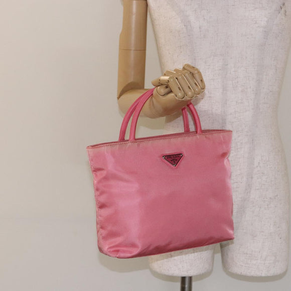 PRADA Hand Bag Nylon Pink Auth ep10674