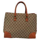 GUCCI GG Canvas Hand Bag Beige 120897 Auth ep10675-13
