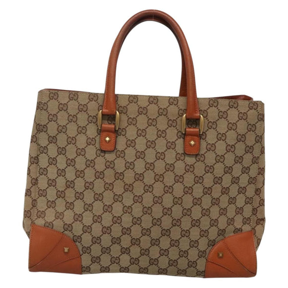 GUCCI GG Canvas Hand Bag Beige 120897 Auth ep10675