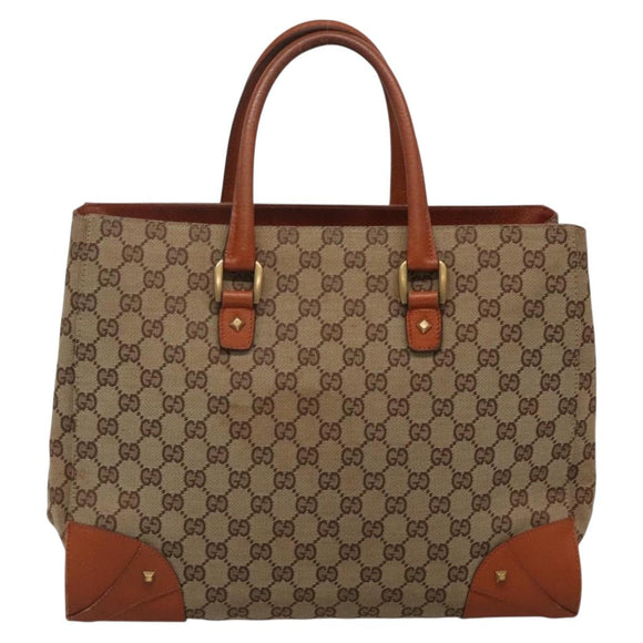 GUCCI GG Canvas Hand Bag Beige 120897 Auth ep10675