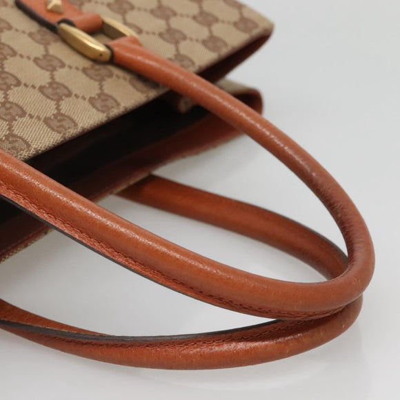 GUCCI GG Canvas Hand Bag Beige 120897 Auth ep10675