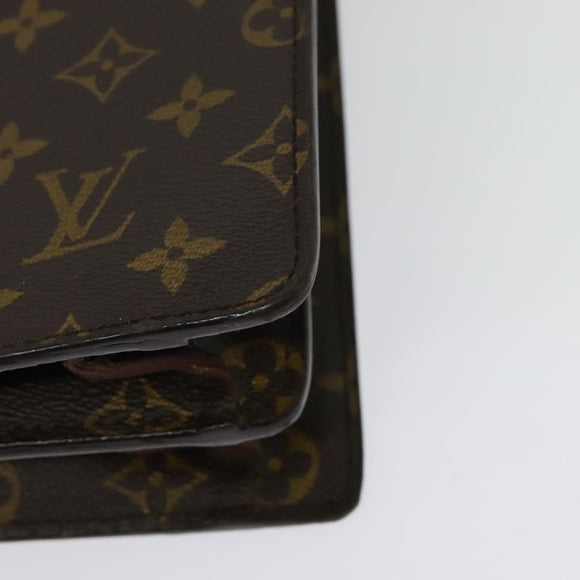 LOUIS VUITTON Monogram Serviette Fermoir Business Bag M53305 LV Auth ep10677