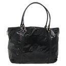 GUCCI Tote Bag Patent leather Black Gold 197953 Auth ep10681-1