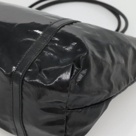 GUCCI Tote Bag Patent leather Black Gold 197953 Auth ep10681