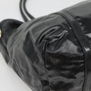 GUCCI Tote Bag Patent leather Black Gold 197953 Auth ep10681-11