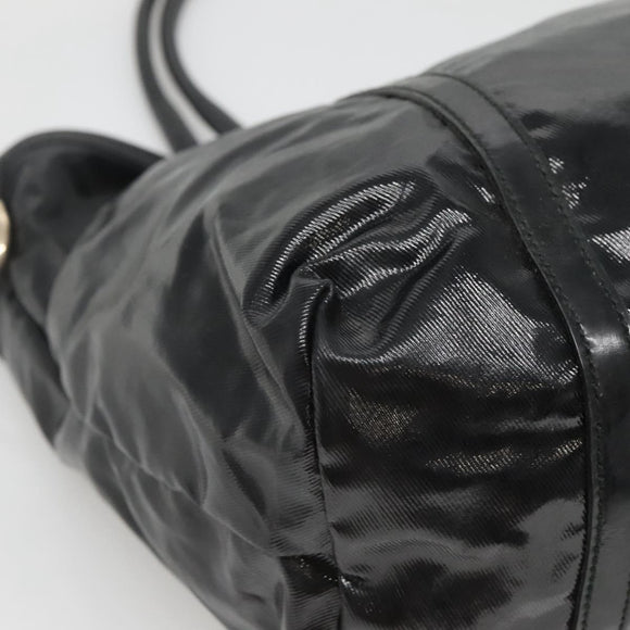GUCCI Tote Bag Patent leather Black Gold 197953 Auth ep10681