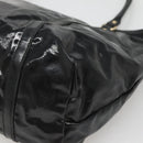 GUCCI Tote Bag Patent leather Black Gold 197953 Auth ep10681-12