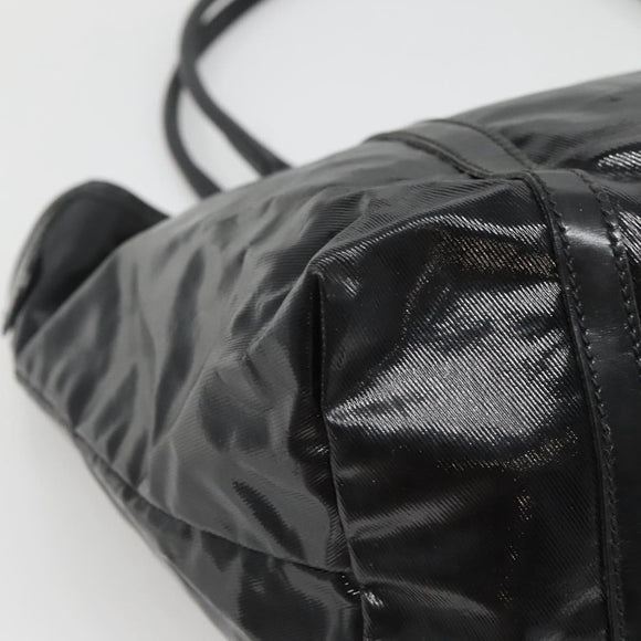 GUCCI Tote Bag Patent leather Black Gold 197953 Auth ep10681